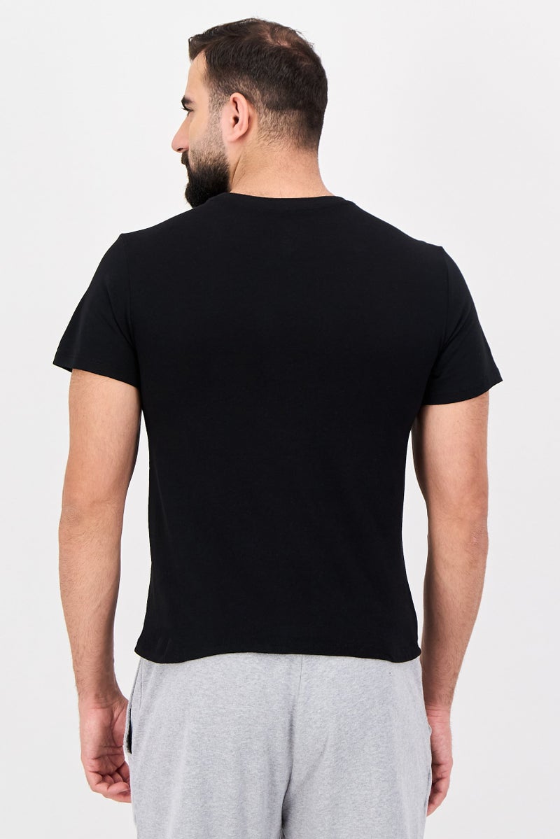 Frye Men 4 Pcs Crew Neck Short Sleeve Brand Logo T-Shirt, Black - Image 3